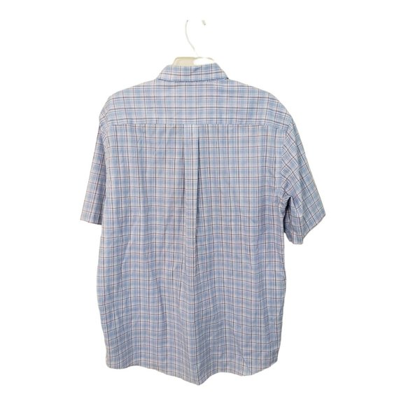 CT452 Jos A Bank Traveller Blue Striped Short Sleeve Shirt L - Picture 3 of 4